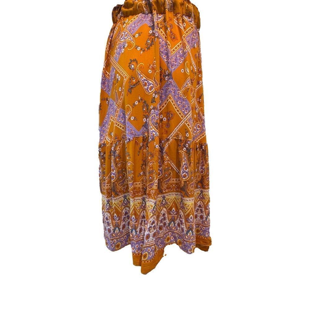 Orange Patterned Maxi Dress - Picture 2 of 7